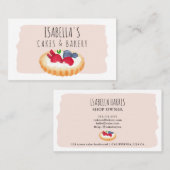 かわいモダンい水彩パイケーキのベーカー 名刺 (正面/裏面)