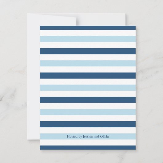 かわいモダンい魚釣りをテーマにした赤ちゃんシャワーカスタム 招待状 (裏面)