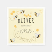 かわいモダンい1歳の誕生日を迎えるのはとても甘い スタンダードカクテルナプキン (正面)