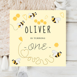 かわいモダンい1歳の誕生日を迎えるのはとても甘い スタンダードカクテルナプキン