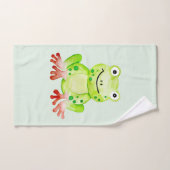 かわいユニセックスい水彩ジャングルカエルベビー/子ども用 バスタオルセット (ハンドタオル)