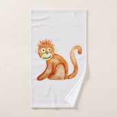 かわいユニセックスい水彩ジャングルモンキーベビー/子ども バスタオルセット (ハンドタオル)