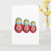 かわいロシアのいネスティング人形マトリョスカ カード (黄色い花)