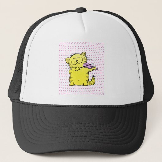 かわい子ネコバイオリン奏者 キャップ (正面)