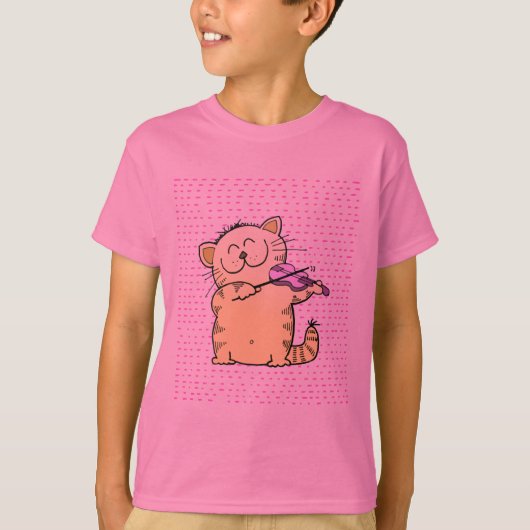 かわい子ネコバイオリン奏者 Tシャツ (正面)