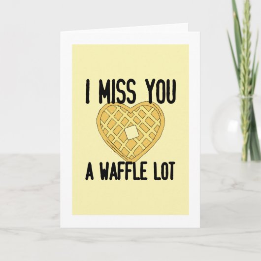 かわい恋しく思い人の引用文恋しく思はワッフル カード (正面)