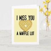 かわい恋しく思い人の引用文恋しく思はワッフル カード (黄色い花)