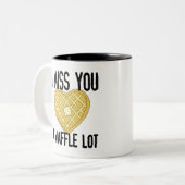 かわい恋しく思い人の引用文恋しく思はワッフル ツートーンマグカップ (正面左)