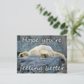 かわい感じい動物たち、早く元気になる ポストカード (スタンド正面)