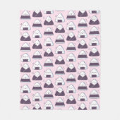 かわい日本のいおにぎりのおにぎり柄 フリースブランケット (正面)