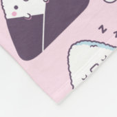 かわい日本のいおにぎりのおにぎり柄 フリースブランケット (角)