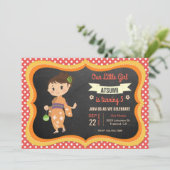 かわい日本のいきもの少女誕生パーティー招待状 招待状 (スタンド正面)