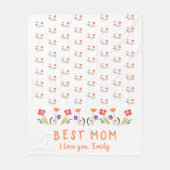 かわい最高のいお母さんの日 フリースブランケット (正面)