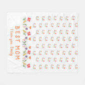 かわい最高のいお母さんの日 フリースブランケット (正面(横))