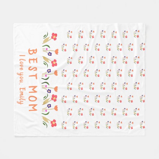 かわい最高のいお母さんの日 フリースブランケット (正面(横))