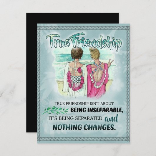 かわい最高のい友達の贈おもしろいり物、友情の日の贈り物 招待状 (正面/裏面)