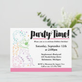 かわい熱狂するい猫誕生日パーティーカスタム招待状 招待状 (スタンド正面)