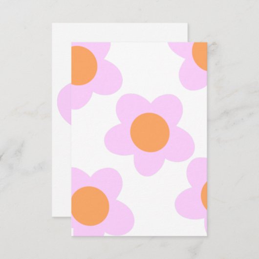 かわい空白のいフラワーカード サンキューカード (正面/裏面)