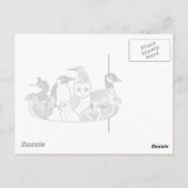 かわい素晴らしい灰色フクロウ ポストカード (裏面)