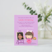 かわい絵画いアーツクラフツ誕生日パーティー写真 招待状 (スタンド正面)