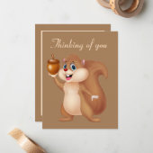 かわい考えるいリス ノートカード (正面/裏面インサイチュ)