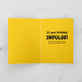 かわおもしろいい猿のバナナ食べ物の写真 カード (内部)