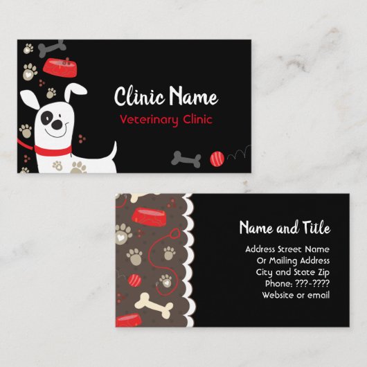 . .かわお気に入りのいい犬の獣医院との関係 名刺 (正面/裏面)