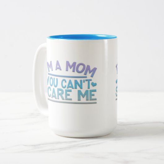 かわらおもしろいしい私は母の2トーンのコーヒーマグ ツートーンマグカップ (正面左)