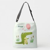 かわら立て爬虫類漫画アリゲーターカスタム クロスボディバッグ (裏面)