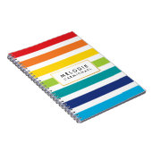 かわシンプルいいモダン模様の明るいストライプ ノートブック (右側)