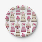 . .かわ結婚いいお菓子柄 ペーパープレート (正面)