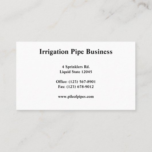 かんがい用パイプ写真 名刺 (裏面)