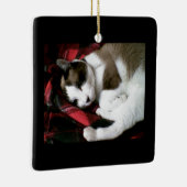 かんじきのタータンチェックの子猫 セラミックオーナメント (右)