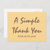 かんたんな台本　ゴールドイエロー　ビジネス　サンキュー ポストカード (正面/裏面)