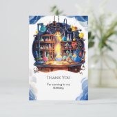 かんたんな科学の実験で楽しい科学者誕生日パーティー サンキューカード (スタンド正面)