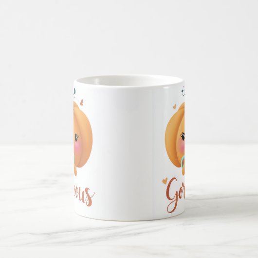 「かんたんカボチャのコーヒーマグ – かわいい秋秋 コーヒーマグカップ (中央)