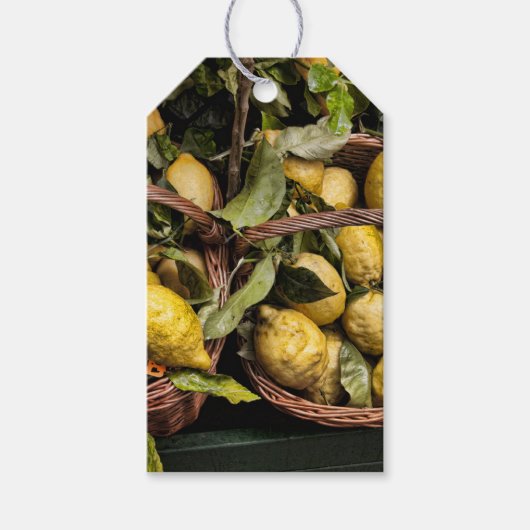 かエレガントイタリアンかごの中のレモン ギフトタグ (正面)