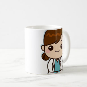 かパーソナライズされたわいい女性Dr. コーヒーマグカップ