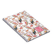 |があなたのイニシャルを加える熱帯鳥と模造して下さい ノートブック (右側)