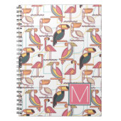 |があなたのイニシャルを加える熱帯鳥と模造して下さい ノートブック (正面)