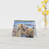 がちょうの子のメッセージカード カード (黄色い花)