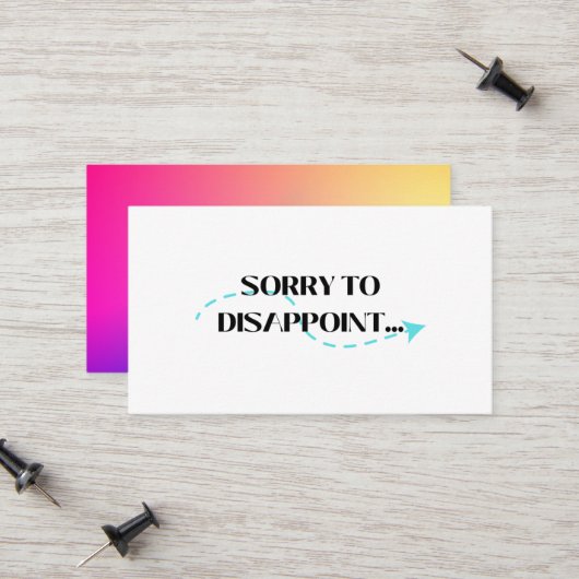 がっかりして申し訳ない コーリングカード (正面/裏面インサイチュ)