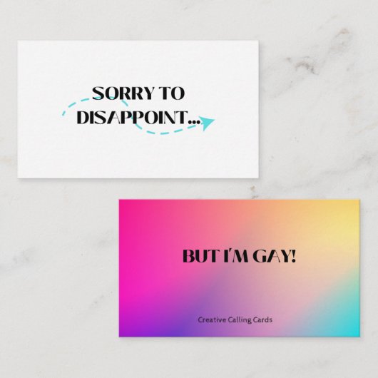 がっかりして申し訳ない コーリングカード (正面/裏面)