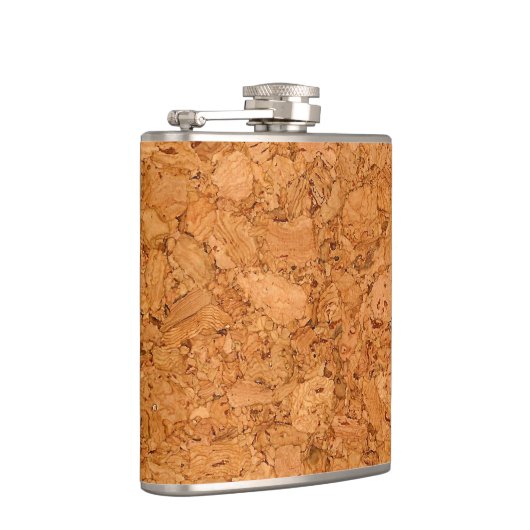 がっしりした自然なコルクの木製の穀物の一見 フラスク (右)