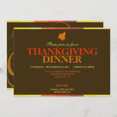がつがつむさぼります多彩の感謝祭の招待状をがつがつむさぼって下さい 招待状 (正面/裏面)