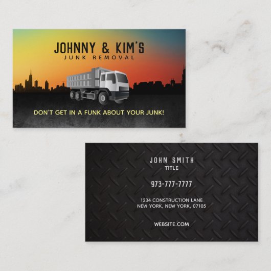 がらくたの取り外しのスローガンの名刺 名刺 (正面/裏面)