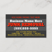 がらくたの取り外しの廃物の強く引くトラックビジネス広告宣伝 名刺 (裏面)