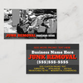 がらくたの取り外しの廃物の強く引くトラックビジネス広告宣伝 名刺 (正面/裏面)
