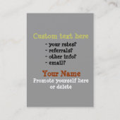 がらくたの取り外し強く引くビジネスプロモーション 名刺 (裏面)