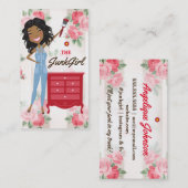 がらくたの女の子のアフリカ系アメリカ人 名刺 (正面/裏面)